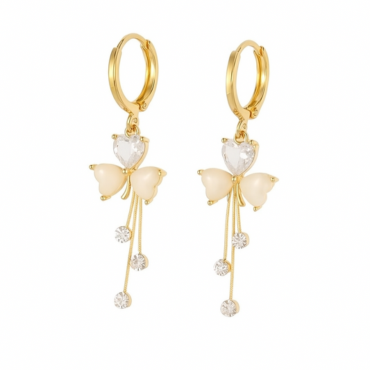 14K Gold Plated Earrings - Luna Drop