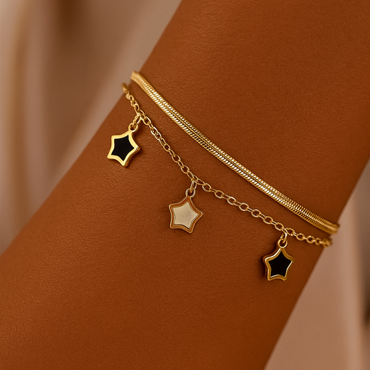 Cosmic Duo Bracelet, Gold Plated Waterproof Non-Tarnish | Shop Hudda