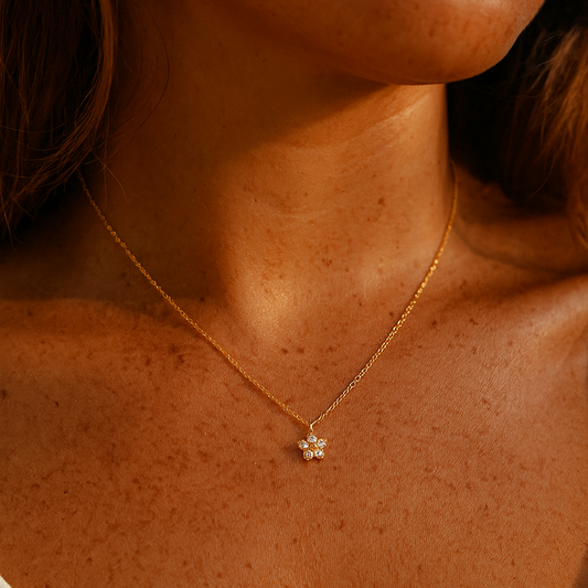 Golden Petal Necklace 18K Gold Plated | Shop Hudda