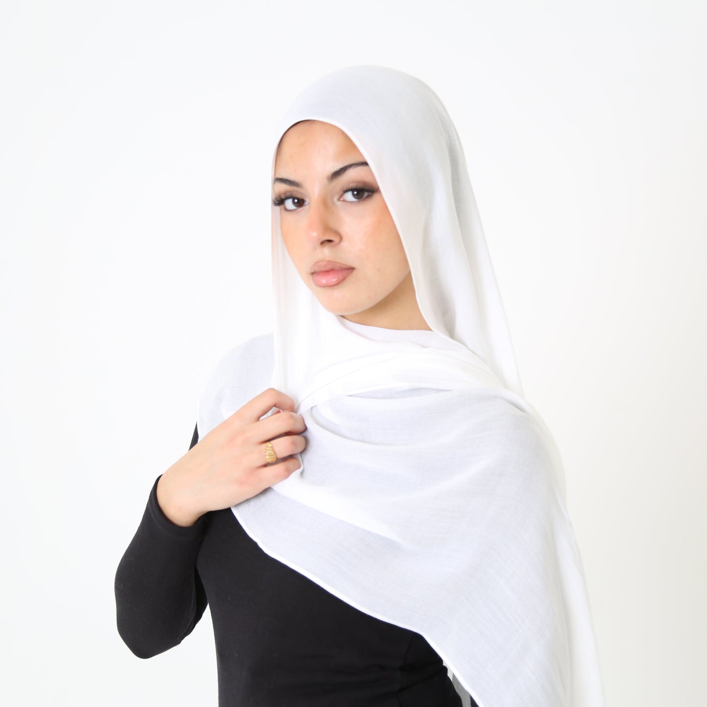 Snow White Premium Modal Hijab | Shop Hudda