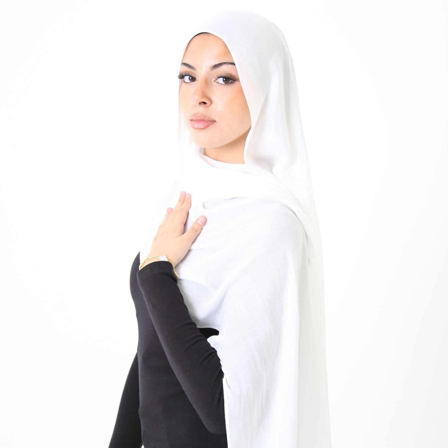 Snow White Premium Modal Hijab | Shop Hudda