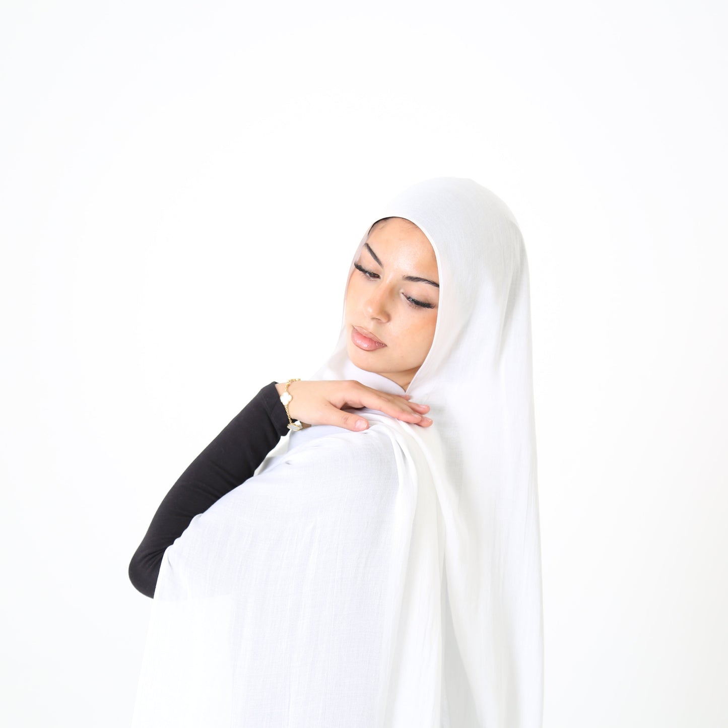 Snow White Premium Modal Hijab | Shop Hudda